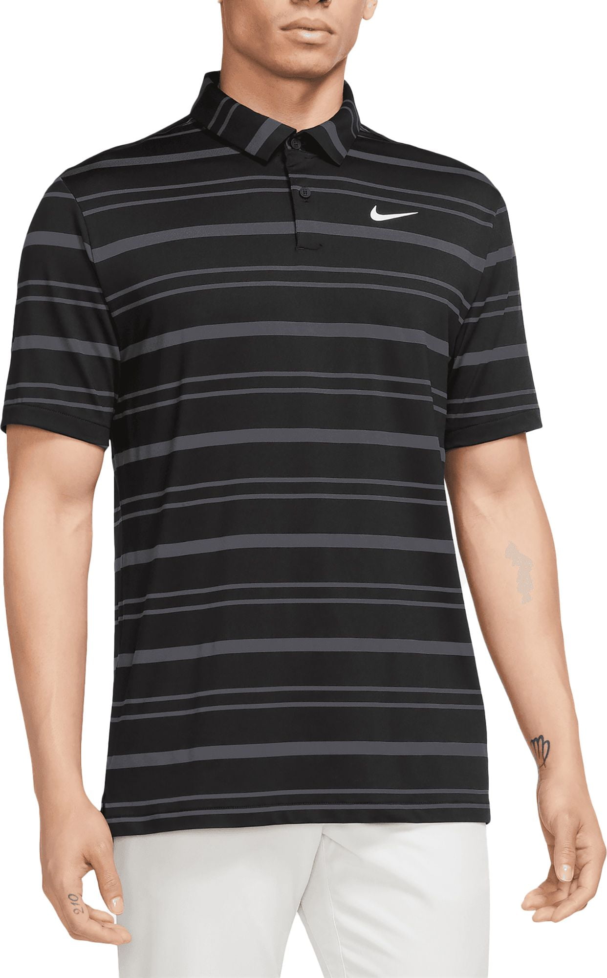 nike golf shirt black and white