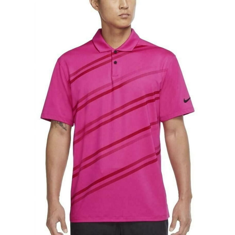 Nike Men's Dri-FIT Vapor Diagonal Stripe Golf Polo Shirt (Pink