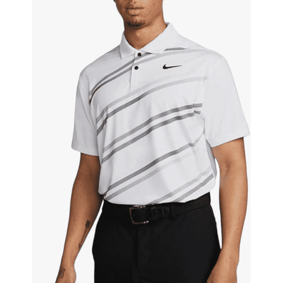Nike Men`s Dri-FIT Vapor Golf Polo Shirt White/Gray (Small)