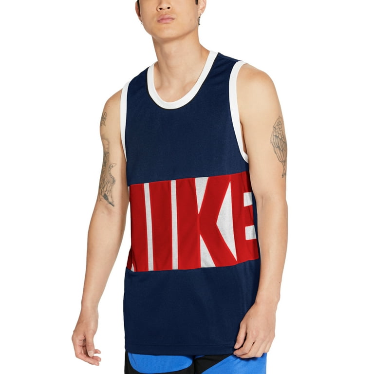 Nike Men s Dri Fit Retro Basketball Tank Blue Size Small Walmart