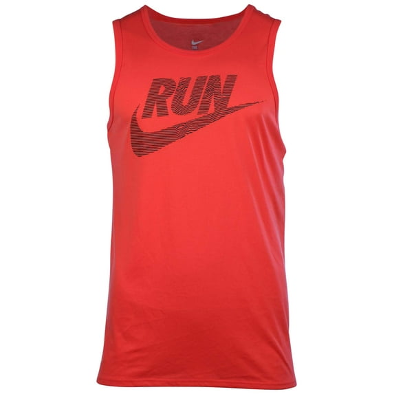 Nike Men's Dri-Fit Swoosh Running Tank Top-Daring Red