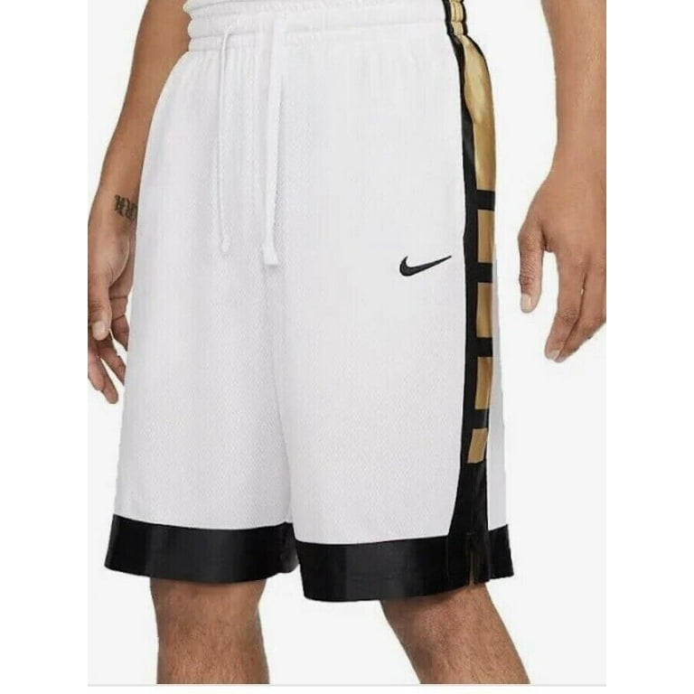 Nike Men s Dri fit Elite Basketball Shorts White Black Gold Size XXL MSRP 45