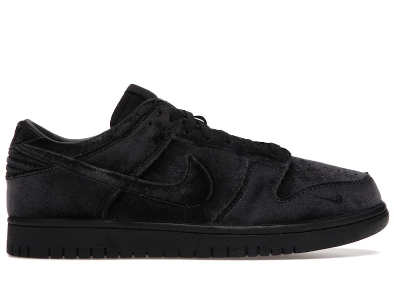 Nike Men's Dunk Low Dover Street Market Triple Black Velvet Shoes, from StockX