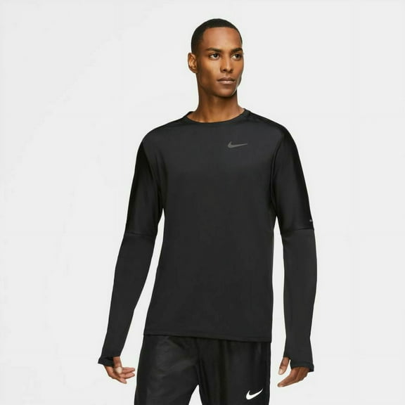 Nike Men's Element Running Crew Long Sleeve Shirt CU6071-010 Black