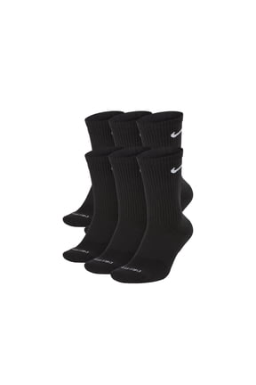 Men's Nike 6-pack Everyday Plus Cushion Crew Training Socks Color: Black Size: 6-8