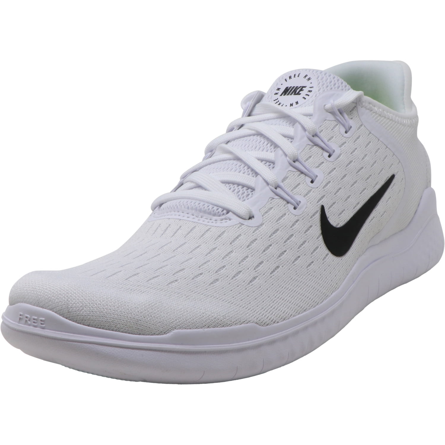 Nike Men's Free Rn 2018 White Black Ankle-High - 10.5M - Walmart.com
