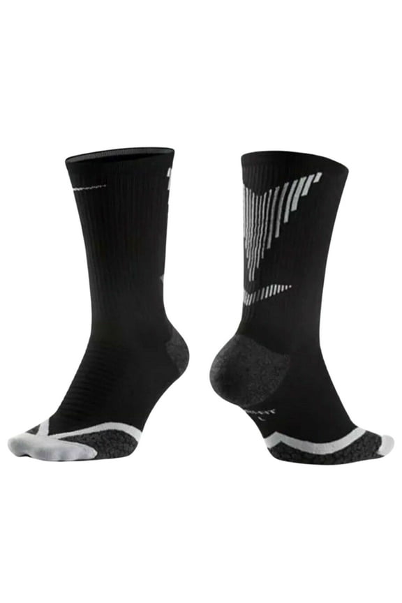 Men's Golf Elite Cushioned Crew Socks sz 4 (10-11.5) Black Reflective Running