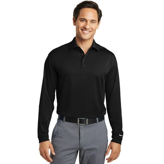Nike Men's Golf Long Sleeve Stretch Tech Polo Black Size Large