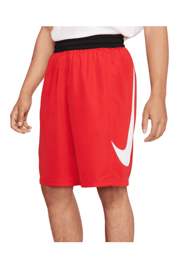 Men's HBR Loose Fit Basketball Shorts (Red, Small)