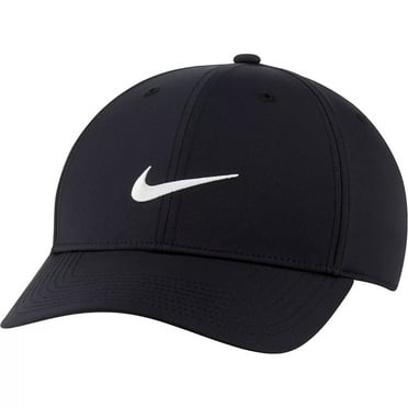 Nike Men's Hat Adjustable Cotton Athletic Training L91 Swoosh Logo Ball Cap, Black, One Size