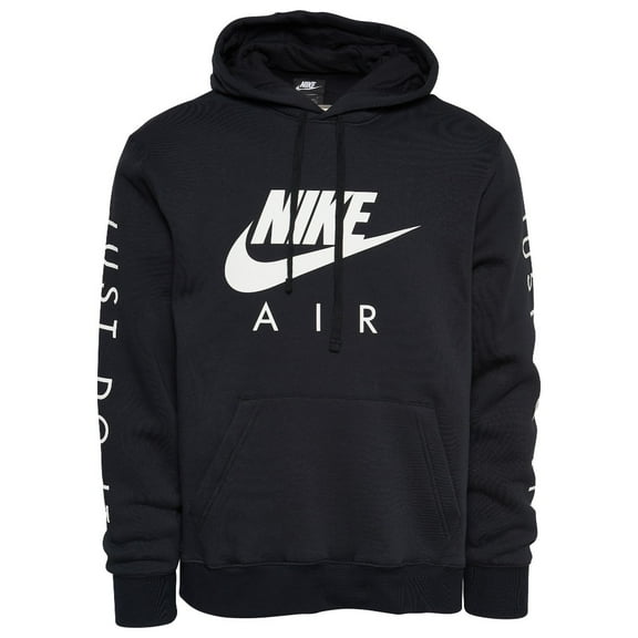 Nike Men's Hoodie Just Do It NSW Athletic Pullover Air Max Hooded Sweatshirt, Black White, L