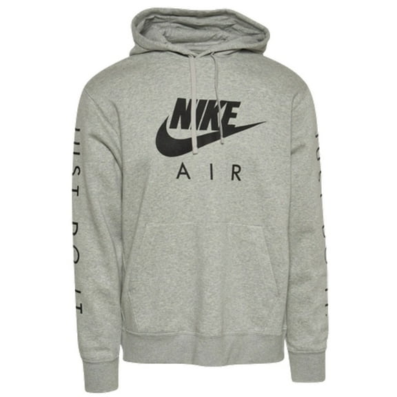 Nike Men's Hoodie Just Do It NSW Athletic Pullover Air Max Hooded Sweatshirt, Grey Black, XL