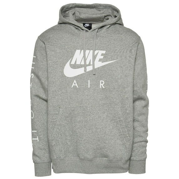 Nike Men's Hoodie Just Do It NSW Athletic Pullover Air Max Hooded Sweatshirt, Grey White, S