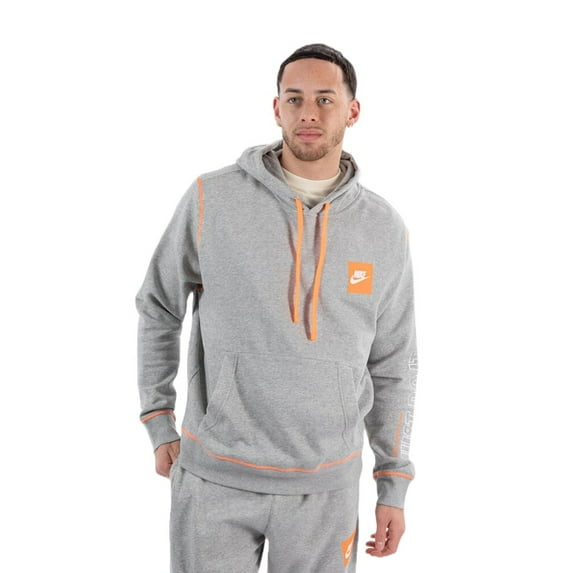 Nike Men's Hoodie Just Do It NSW Athletic Pullover Sportwear Hooded Sweatshirt, Grey, S