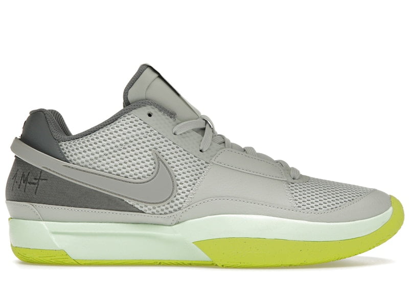 silver and lime green foamposites