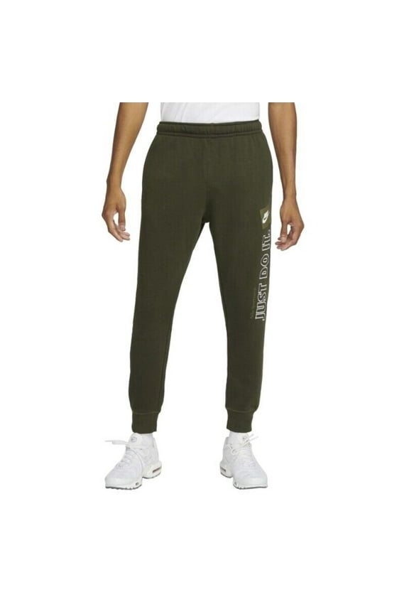 Men's Joggers NSW Athletic Sweatpants Just Do It Sportwear Track Pants, Olive, XL