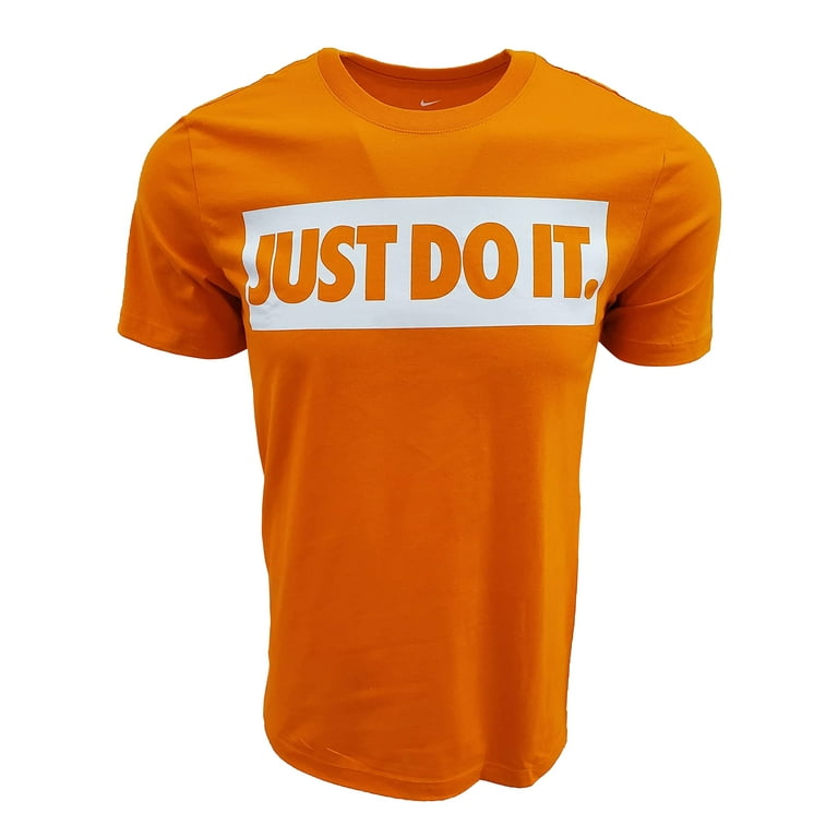Nike Men s Just Do It Box Crewneck T Shirt Small Orange White Logo