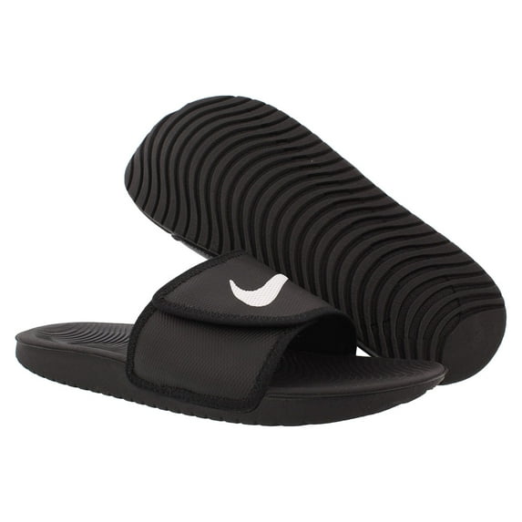 Men's Nike Kawa Adjustable Slide Sandals, Black/White, 10