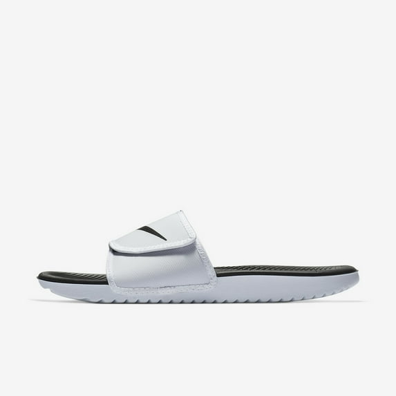 Nike Men's Kawa Adjustable Slide Sandals White/Black-White 12