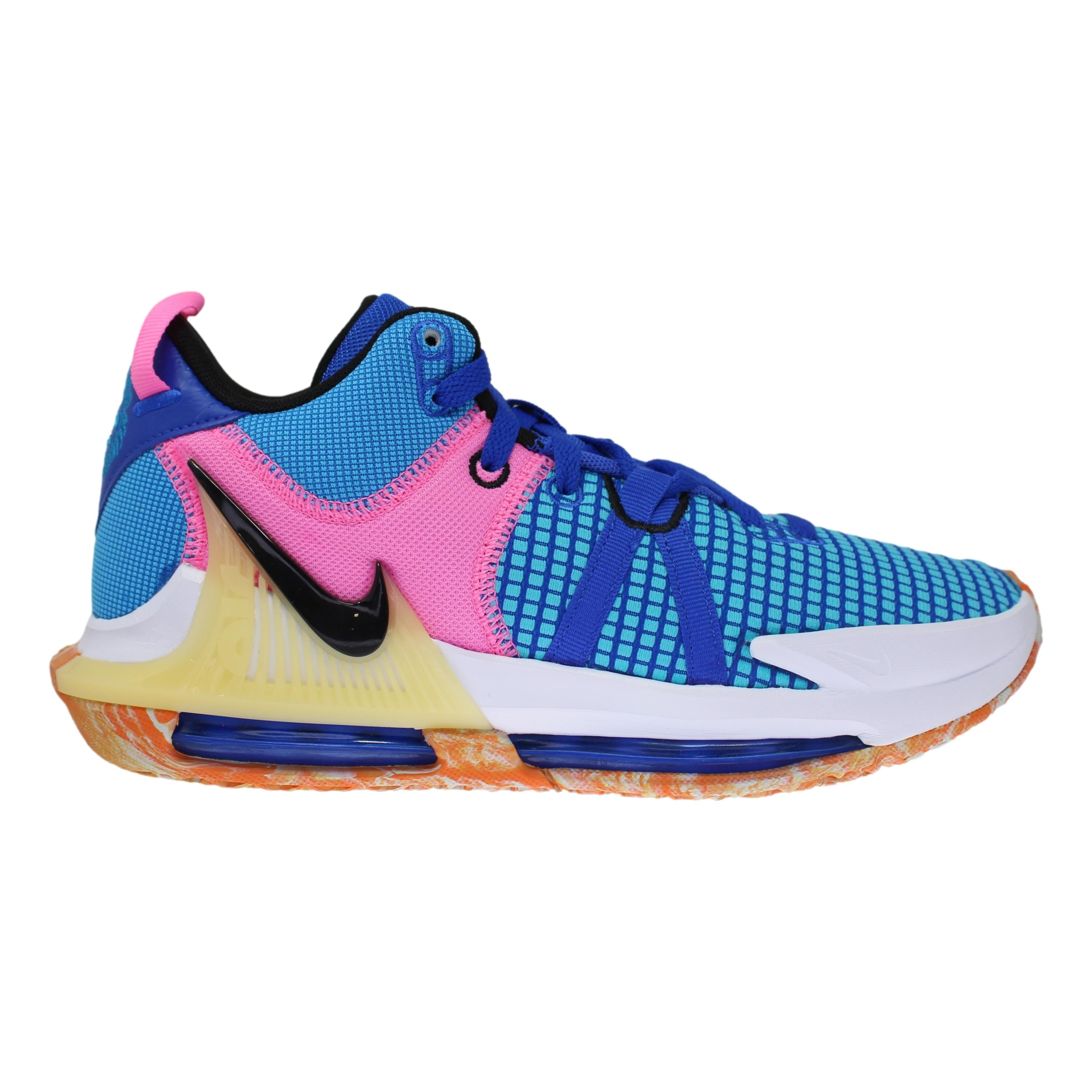 Nike Men's Lebron Witness 7 Blue Pink Neon Sneaker - Walmart.com