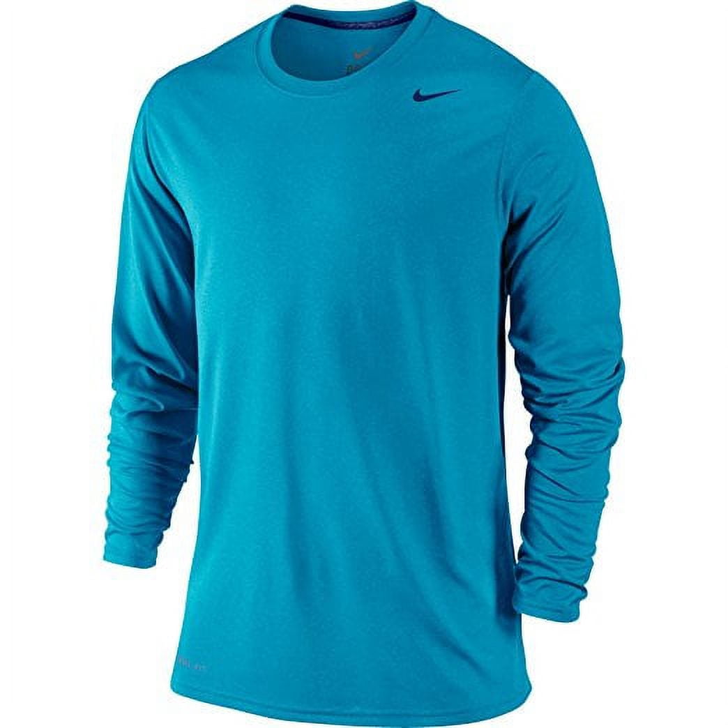 Nike Mens Legend Poly Long Sleeve Dri-Fit Training Shirt Game Royal  Blue/Matte Silver 384408-493 Size Small