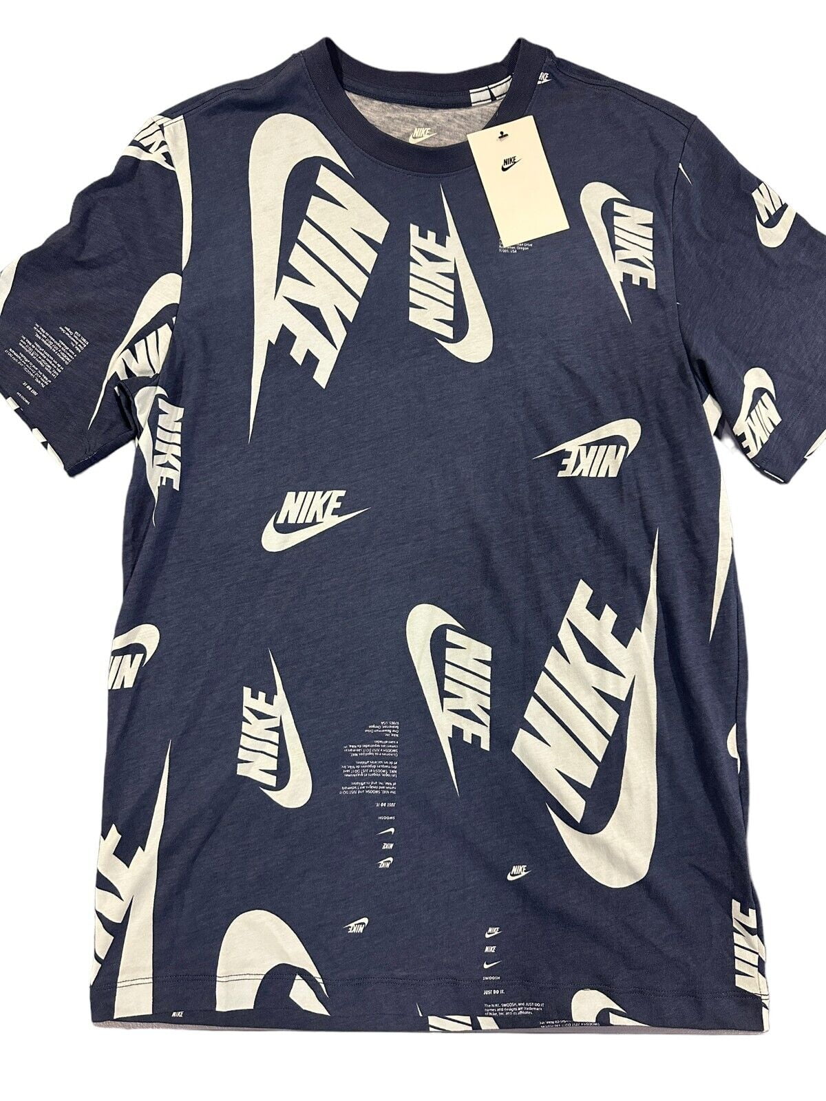 Nike Men's Navy/Celestine Blue Allover Print T-Shirt (DR7817-410