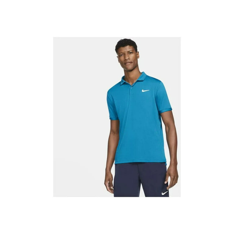 Nike Men's NikeCourt Dri-fit Victory Tennis Polo Shirt in Green Abyss-Small
