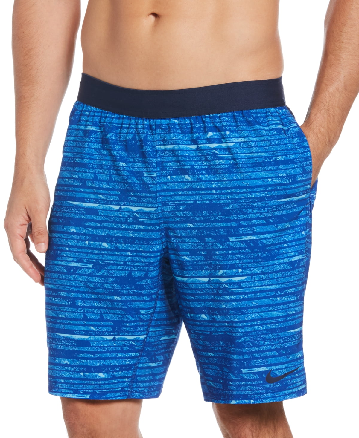 Nike Men's Oxidized Stripe 9 Swim Trunks Blue Size XX-Large