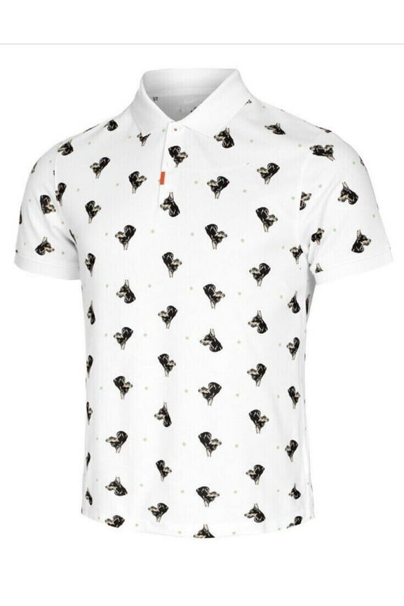 Men's Printed Slim-Fit Tennis Polo DQ4577 100 Shirt White