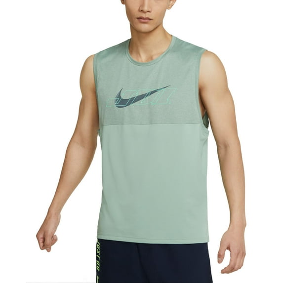 Nike Mens Sport Clash Colorblocked Tank Top,Steam Green,Medium
