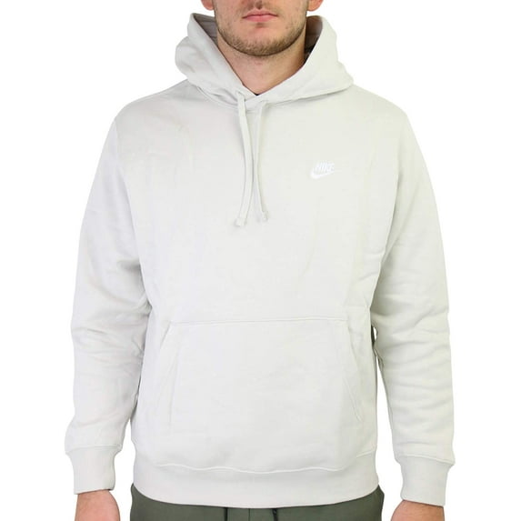 Nike Mens Pullover Fleece Club Hoodie X-Large Light Bone/White