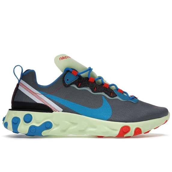 Nike Men's React Element 55 Volt Dark Grey Photo Blue Running Shoes, from StockX