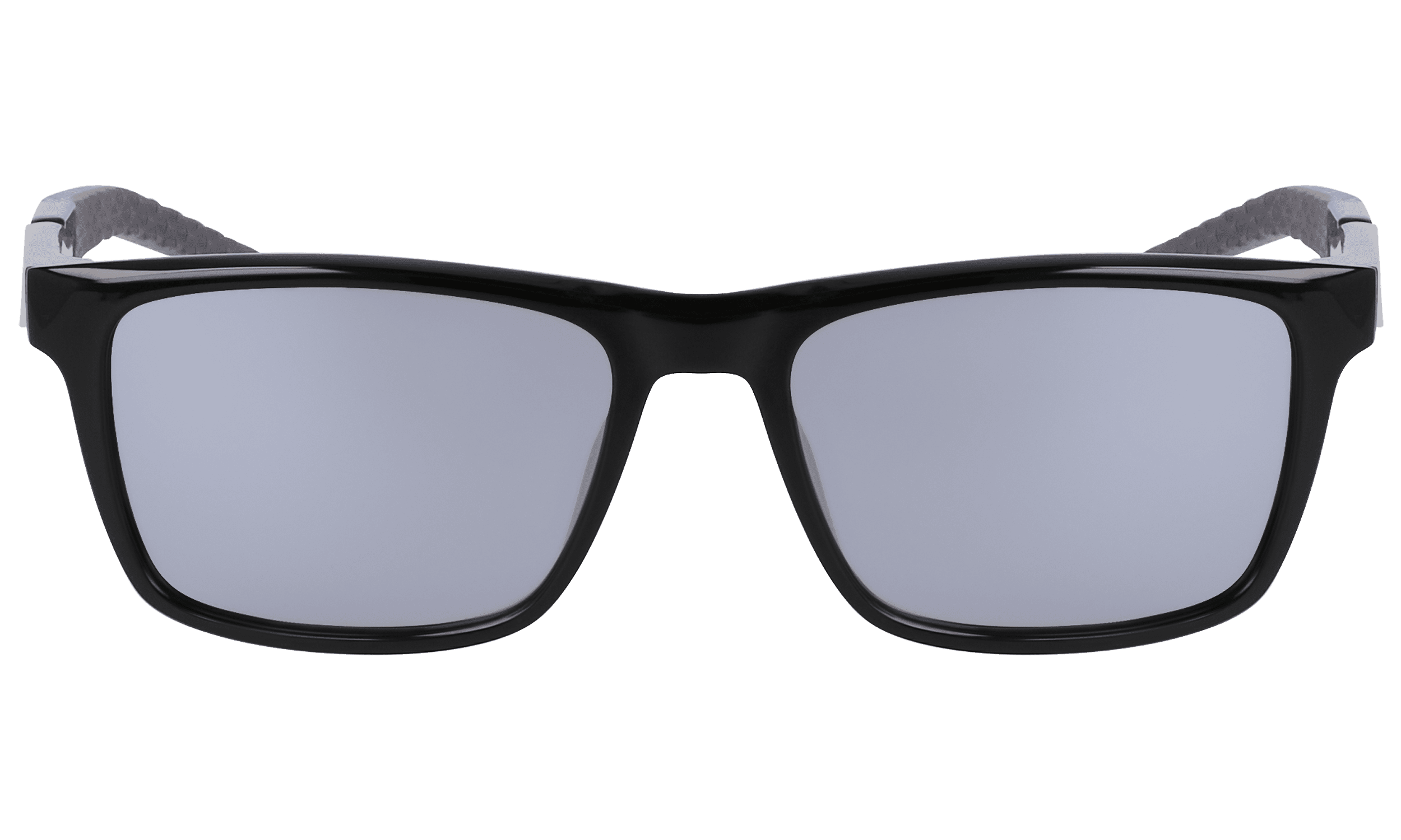 Nike Men's Rectangle Prescription Sunglasses with Case, NIKE Radeon 1 FV2402G, Matte Black/Silver Flash