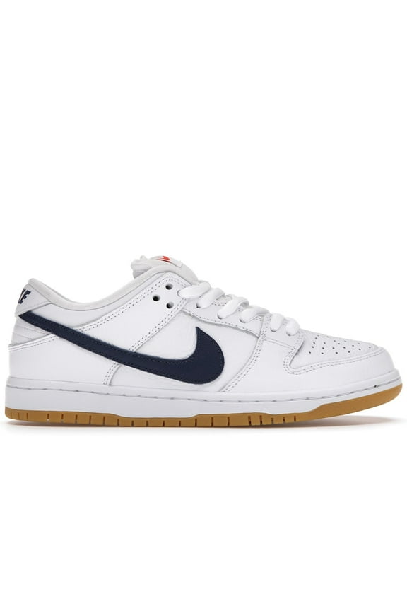 Men's SB Dunk Low Orange Label White Navy Skateboarding Shoes, from StockX