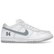 NIKE Men's SB Dunk Low Supreme 94 White Metallic Silver Skateboarding Shoes, from StockX