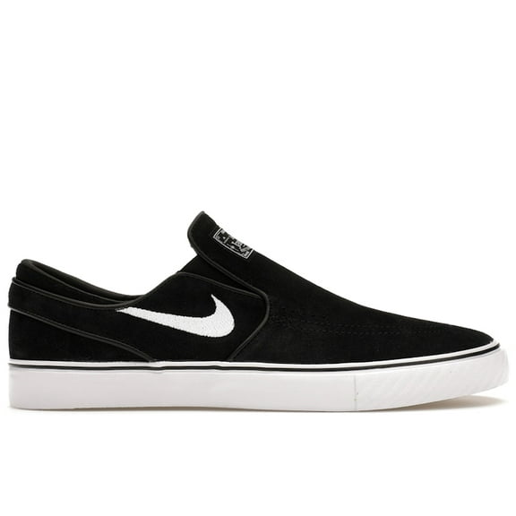 Nike Men's SB Stefan Janoski+ Slip Black White Skateboarding Shoes, from StockX