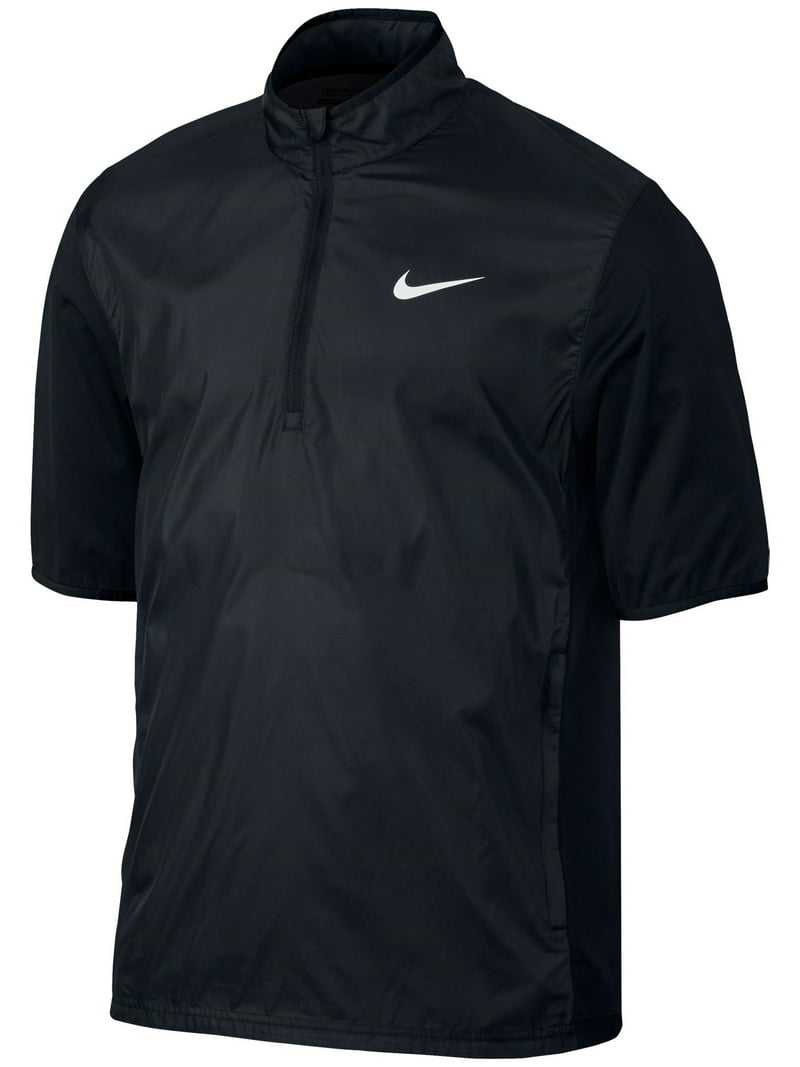 Nike Men's Shield Half-Zip Short Sleeve Golf Jacket - Black - Size