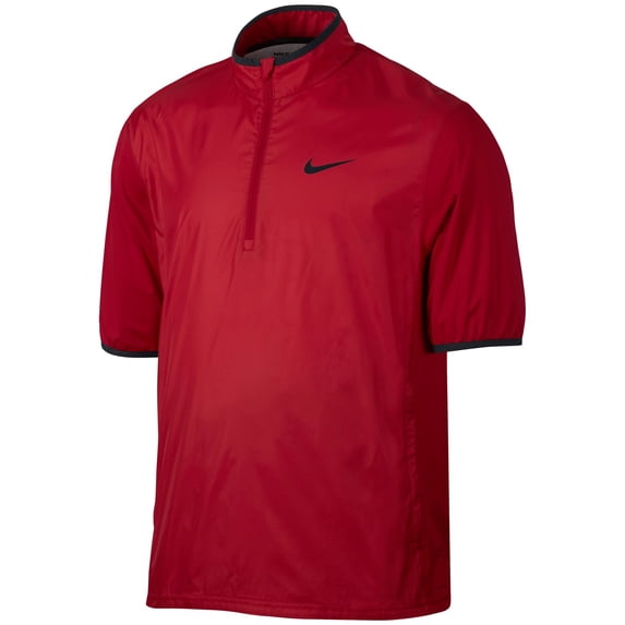 Nike Men's Shield Half-Zip Short Sleeve Golf Jacket - University Red - Size S