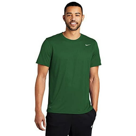 Nike Men's Shirt Short Sleeve Legend Large, Dark Green