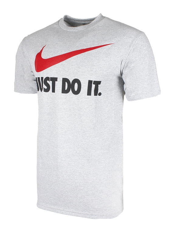 Men's Short Sleeve Just Do It Swoosh Graphic Active T-Shirt Grey XL