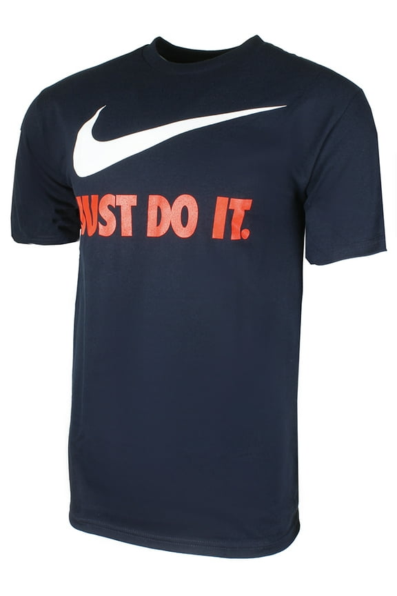 Men's Short Sleeve Just Do It Swoosh Graphic Active T-Shirt Navy L