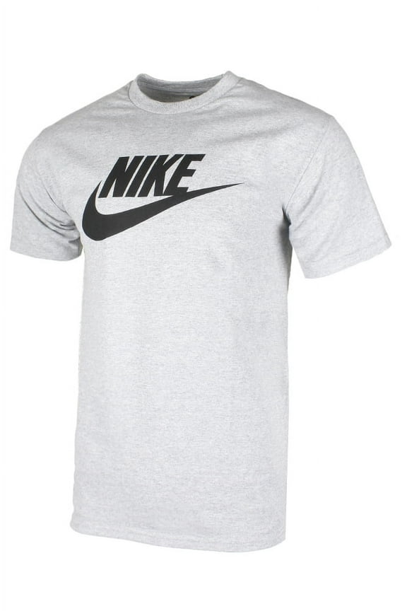 Men's Short Sleeve Logo Swoosh Printed Active T-Shirt Grey S