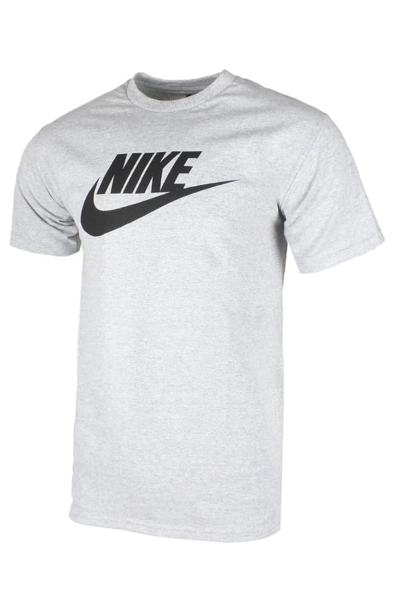 Men's Short Sleeve Logo Swoosh Printed Active T-Shirt Grey XL