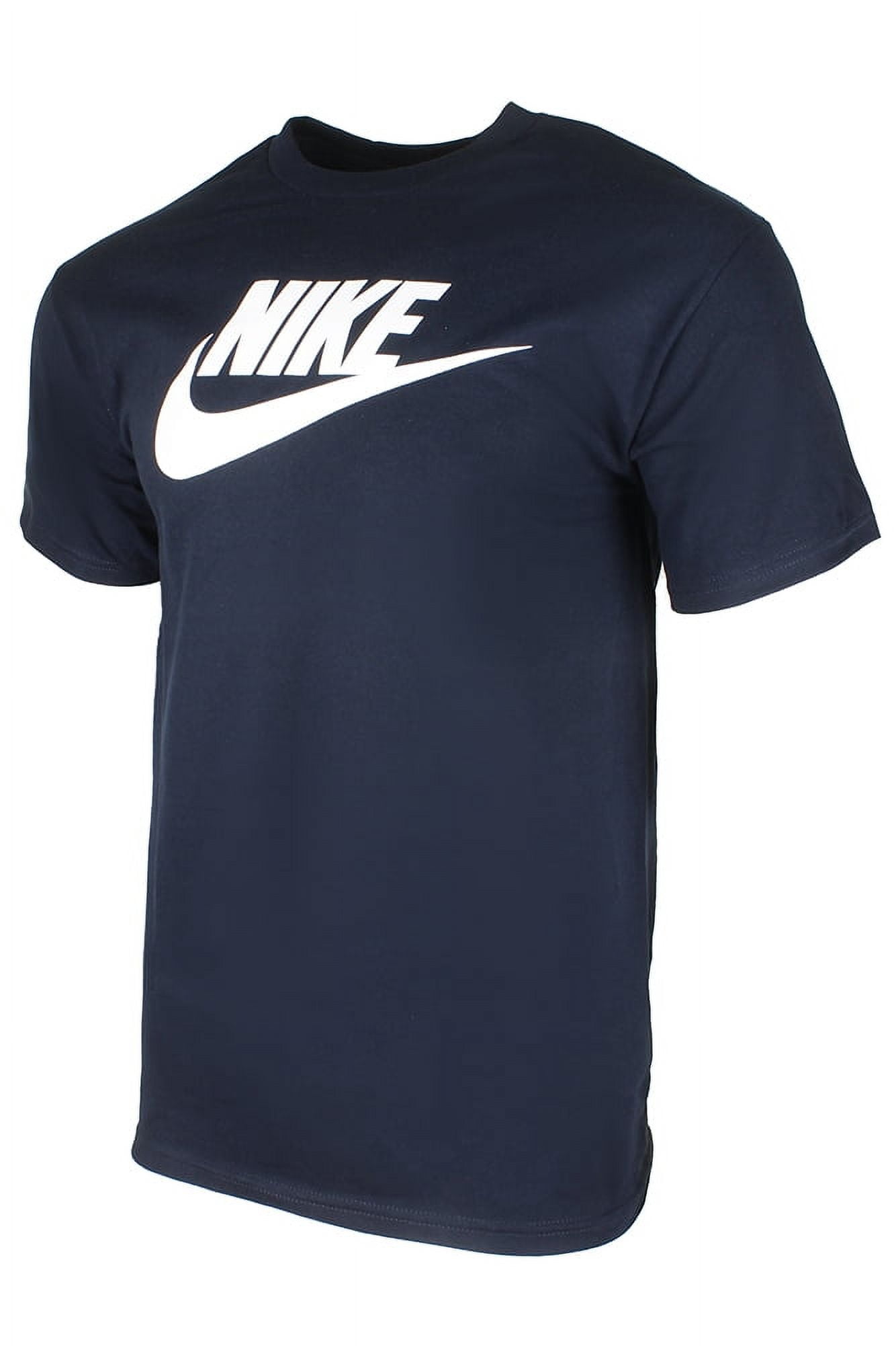 Nike Men's Short Sleeve Logo Swoosh Printed Active T-Shirt Navy L