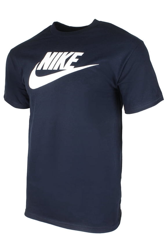 Men's Short Sleeve Logo Swoosh Printed Active T-Shirt Navy M