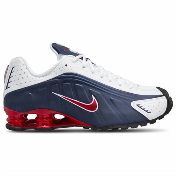 Nike Men's Shox R4 Running Shoes - Navy/Red/Silver