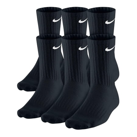 Men's Nike 6-Pack Everyday Cushioned Crew Training Socks Color: Black Size: 6-8