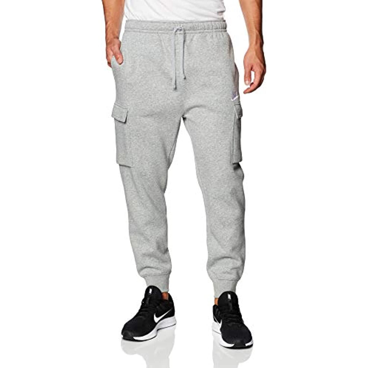NIKE SWEATPANTS MEN L Gray Sportswear Club Fleece Pants Open Hem 30 BV2707  $21.99 - PicClick