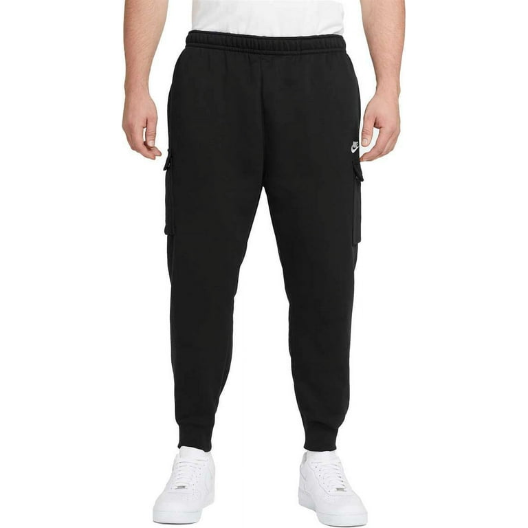 Nike Men s Sportswear Club Fleece Cargo Pants Black Black White 4XL Walmart