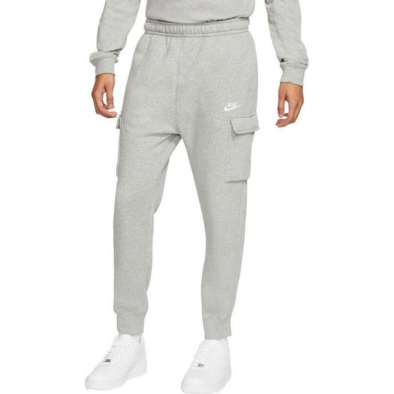 Nike Men's Sportswear Club Fleece Cargo Pants (Dk Gry Htr/Dk Stl Gry/Wte, 4XL)